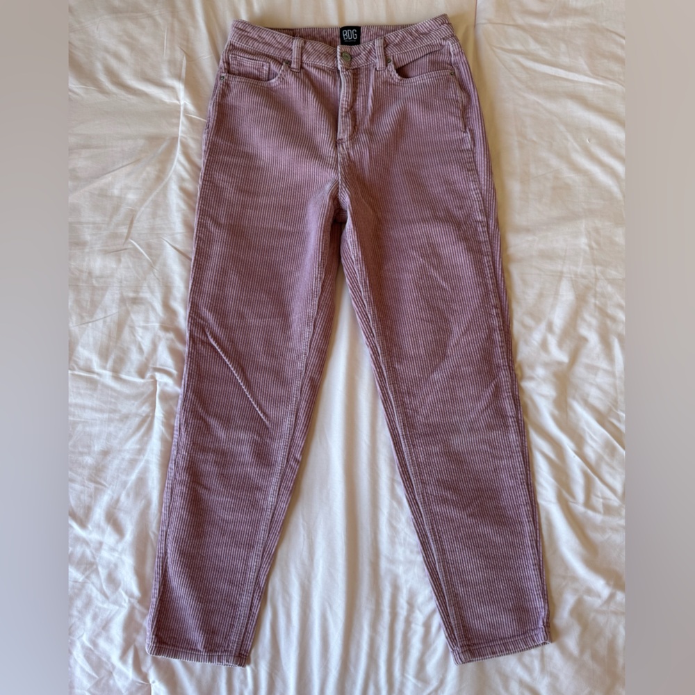 BDG High-Rise Corduroy Pants in Dusty Pink